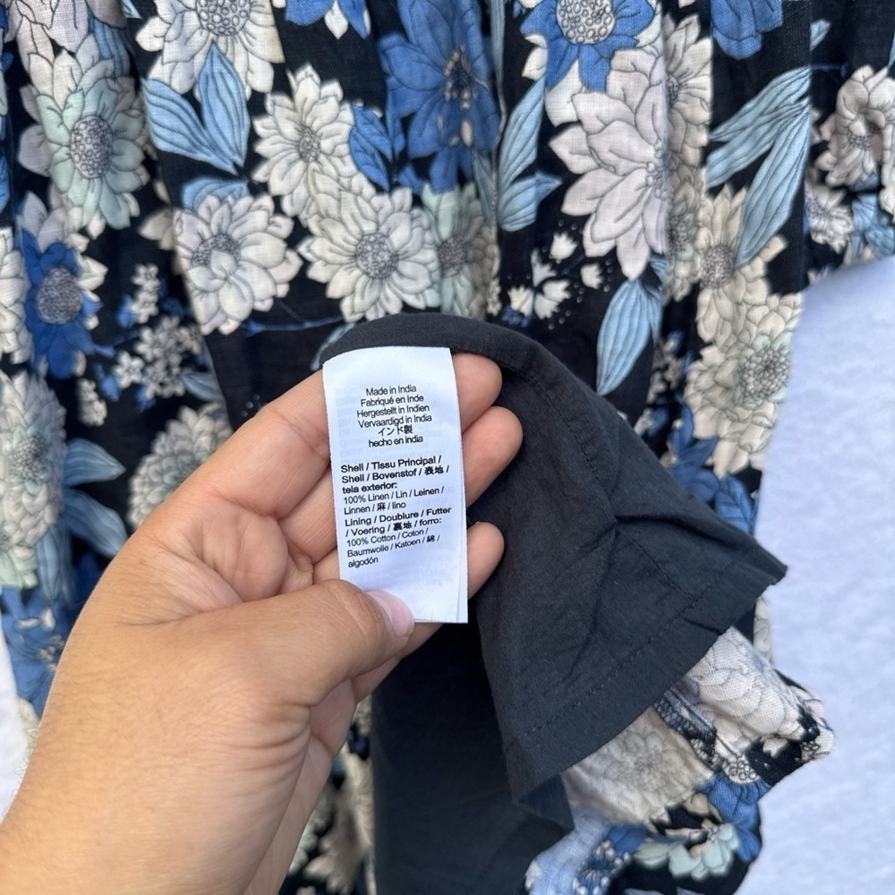 J. Crew Blue and White Floral Long Sleeve Dress size SP - Picture 11 of 15